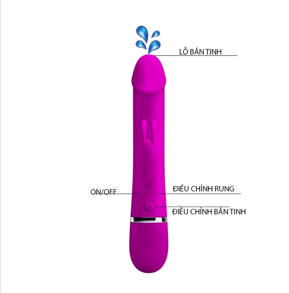 Cấu tạo dương vật giả bắn tinh Pretty Love Water Gun Vibrator