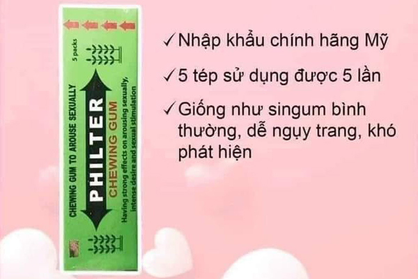 Hướng dẫn sử dụng kẹo cao su kích dục Philter